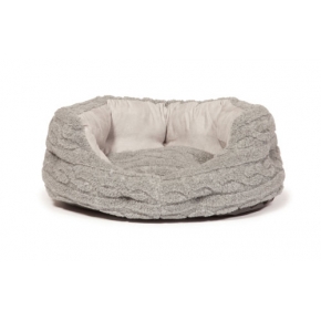 Small+ Grey Dog / Cat Slumber Bed - Danish Design Bobble Pewter 18" 45cm